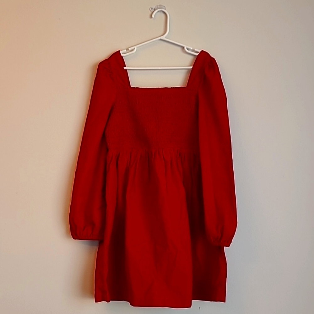 Gap Kids beautiful red, fine wale corduroy dress. Size large (10-11).
